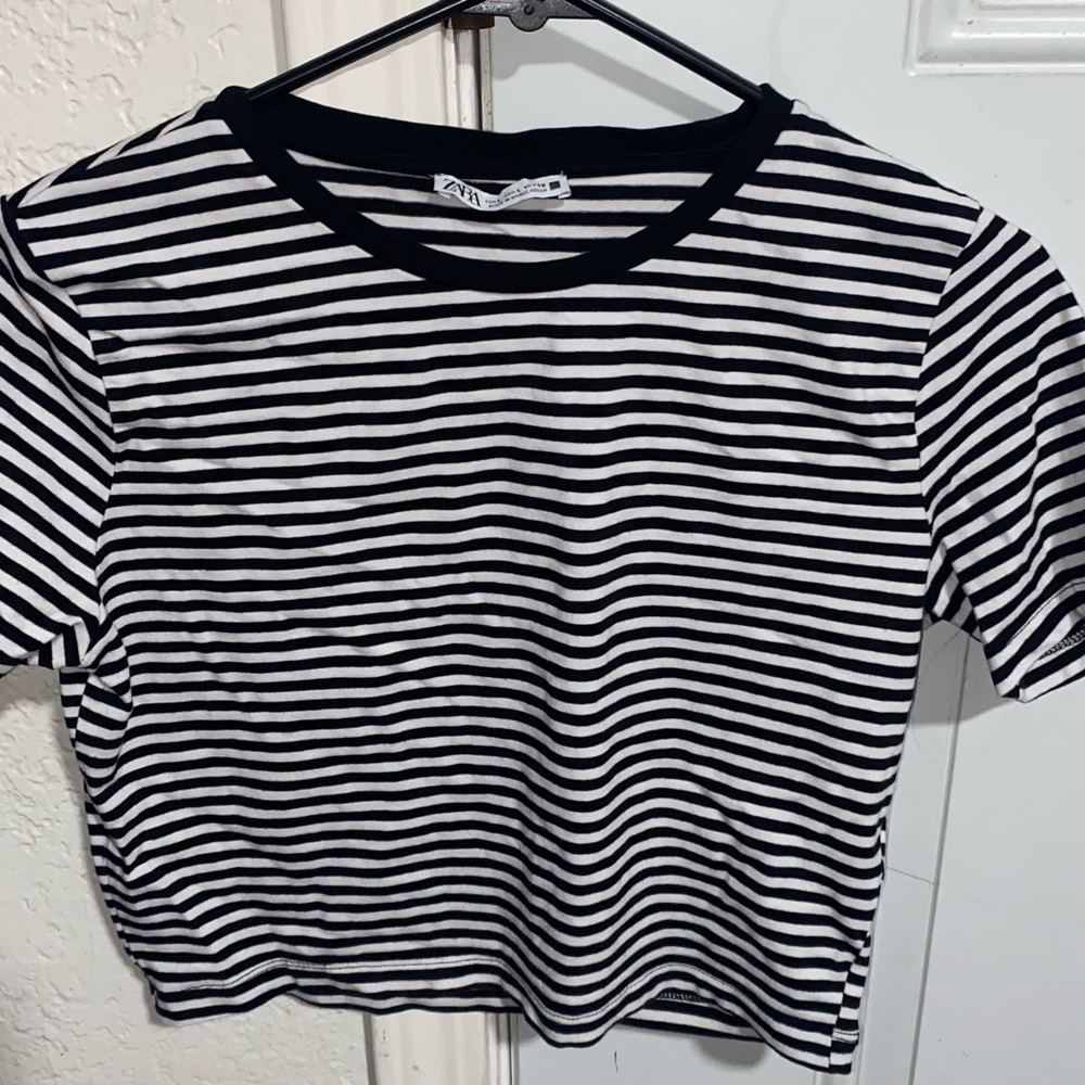 Zara Monochrome Striped Top